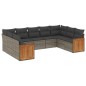 vidaXL Set de muebles de jardín 9 pzas y cojines ratán sintético gris vidaXL Set de muebles de jardín 9 pzas y cojines ratán sintético gris