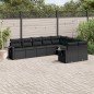 vidaXL Set de sofás de jardín 8 piezas y cojines ratán sintético negro vidaXL Set de sofás de jardín 8 piezas y cojines ratán sintético negro