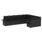vidaXL Set de sofás de jardín 8 piezas y cojines ratán sintético negro vidaXL Set de sofás de jardín 8 piezas y cojines ratán sintético negro