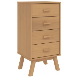 vidaXL Mesita de noche OLDEN madera maciza de pino marrón
