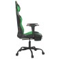 vidaXL Silla gaming con reposapiés cuero sintético negro verde vidaXL Silla gaming con reposapiés cuero sintético negro verde