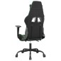 vidaXL Silla gaming con reposapiés cuero sintético negro verde vidaXL Silla gaming con reposapiés cuero sintético negro verde