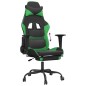 vidaXL Silla gaming con reposapiés cuero sintético negro verde vidaXL Silla gaming con reposapiés cuero sintético negro verde
