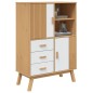 vidaXL Aparador OLDEN madera maciza pino marrón y blanco 85x43x125 cm vidaXL Aparador OLDEN madera maciza pino marrón y blanco 85x43x125 cm