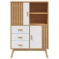vidaXL Aparador OLDEN madera maciza pino marrón y blanco 85x43x125 cm vidaXL Aparador OLDEN madera maciza pino marrón y blanco 85x43x125 cm