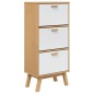vidaXL Zapatero OLDEN madera maciza pino blanco y marrón 55x35x120 cm vidaXL Zapatero OLDEN madera maciza pino blanco y marrón 55x35x120 cm