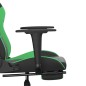 vidaXL Silla gaming con reposapiés cuero sintético negro verde vidaXL Silla gaming con reposapiés cuero sintético negro verde