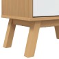 vidaXL Zapatero OLDEN madera maciza pino blanco y marrón 55x35x120 cm vidaXL Zapatero OLDEN madera maciza pino blanco y marrón 55x35x120 cm