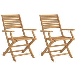vidaXL Sillas de jardín plegables 2 uds madera acacia 54,5x61,5x86,5cm