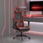 vidaXL Silla gaming con reposapiés cuero sintético negro rojo vidaXL Silla gaming con reposapiés cuero sintético negro rojo