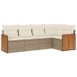 vidaXL Juego de sofás jardín con cojines 5 pzas ratán sintético beige vidaXL Juego de sofás jardín con cojines 5 pzas ratán sintético beige
