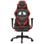 vidaXL Silla gaming con reposapiés cuero sintético negro rojo vidaXL Silla gaming con reposapiés cuero sintético negro rojo