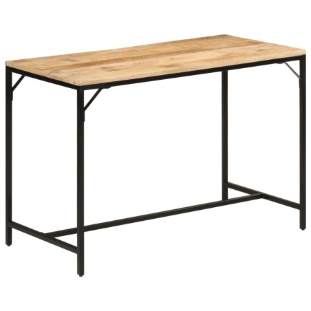 vidaXL Mesa de comedor madera maciza mango rugosa y hierro 110x30x75cm