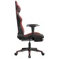vidaXL Silla gaming con reposapiés cuero sintético negro rojo vidaXL Silla gaming con reposapiés cuero sintético negro rojo