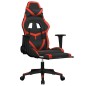 vidaXL Silla gaming con reposapiés cuero sintético negro rojo vidaXL Silla gaming con reposapiés cuero sintético negro rojo