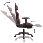 vidaXL Silla gaming con reposapiés cuero sintético negro rojo vidaXL Silla gaming con reposapiés cuero sintético negro rojo