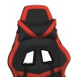 vidaXL Silla gaming con reposapiés cuero sintético negro rojo vidaXL Silla gaming con reposapiés cuero sintético negro rojo