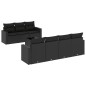 vidaXL Set de sofás de jardín 8 piezas y cojines ratán sintético negro