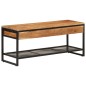 vidaXL Banco zapatero de madera maciza de acacia y hierro 110x35x45 cm vidaXL Banco zapatero de madera maciza de acacia y hierro 110x35x45 cm