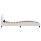 vidaXL Estructura de cama con cabecero cuero sintético blanco 90x190cm vidaXL Estructura de cama con cabecero cuero sintético blanco 90x190cm