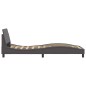 vidaXL Estructura de cama con cabecero cuero sintético gris 90x190 cm vidaXL Estructura de cama con cabecero cuero sintético gris 90x190 cm