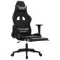 vidaXL Silla gaming con reposapiés cuero sintético negro vidaXL Silla gaming con reposapiés cuero sintético negro