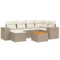 vidaXL Set sofás de jardín 7 piezas y cojines ratán sintético beige vidaXL Set sofás de jardín 7 piezas y cojines ratán sintético beige