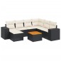 vidaXL Set de sofás de jardín 8 piezas y cojines ratán sintético negro vidaXL Set de sofás de jardín 8 piezas y cojines ratán sintético negro