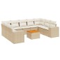 vidaXL Juego de sofás jardín con cojines beige 10 pzas ratán sintético vidaXL Juego de sofás jardín con cojines beige 10 pzas ratán sintético