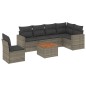 vidaXL Set de sofás de jardín 7 piezas con cojines ratán PE gris vidaXL Set de sofás de jardín 7 piezas con cojines ratán PE gris