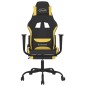 vidaXL Silla gaming con reposapiés tela negro y amarillo vidaXL Silla gaming con reposapiés tela negro y amarillo
