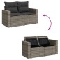 vidaXL Set de sofás de jardín 11 pzas y cojines ratán sintético gris vidaXL Set de sofás de jardín 11 pzas y cojines ratán sintético gris