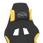 vidaXL Silla gaming con reposapiés tela negro y amarillo vidaXL Silla gaming con reposapiés tela negro y amarillo