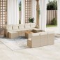 vidaXL Set de sofás de jardín 11pzas con cojines ratán sintético beige vidaXL Set de sofás de jardín 11pzas con cojines ratán sintético beige