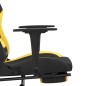 vidaXL Silla gaming con reposapiés tela negro y amarillo vidaXL Silla gaming con reposapiés tela negro y amarillo