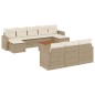 vidaXL Set de sofás de jardín 11pzas con cojines ratán sintético beige vidaXL Set de sofás de jardín 11pzas con cojines ratán sintético beige