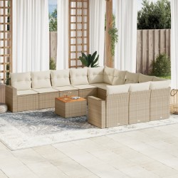vidaXL Set de sofás de jardín 12 pzas y cojines ratán sintético marrón