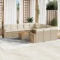 vidaXL Set de sofás de jardín 12 pzas y cojines ratán sintético marrón vidaXL Set de sofás de jardín 12 pzas y cojines ratán sintético marrón