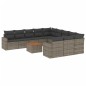 vidaXL Set de sofás de jardín 12 pzas con cojines ratán sintético gris vidaXL Set de sofás de jardín 12 pzas con cojines ratán sintético gris