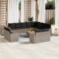 vidaXL Set sofás de jardín con cojines 13 piezas ratán sintético gris vidaXL Set sofás de jardín con cojines 13 piezas ratán sintético gris
