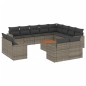 vidaXL Set sofás de jardín con cojines 13 piezas ratán sintético gris vidaXL Set sofás de jardín con cojines 13 piezas ratán sintético gris