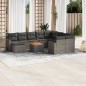 vidaXL Set de sofás de jardín 11 pzas y cojines ratán sintético gris vidaXL Set de sofás de jardín 11 pzas y cojines ratán sintético gris