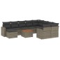 vidaXL Set de sofás de jardín 11 pzas y cojines ratán sintético gris vidaXL Set de sofás de jardín 11 pzas y cojines ratán sintético gris