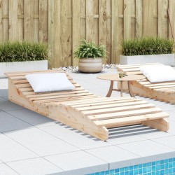 vidaXL Tumbona de madera maciza de pino 205x70x31,5 cm
