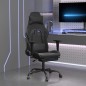vidaXL Silla gaming con reposapiés cuero sintético negro vidaXL Silla gaming con reposapiés cuero sintético negro
