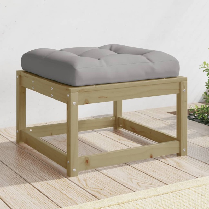 vidaXL Taburete de jardín con cojines madera impregnada de pino vidaXL Taburete de jardín con cojines madera impregnada de pino