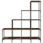 vidaXL Estantería madera ingeniería y metal roble ahumado 122x30x132cm vidaXL Estantería madera ingeniería y metal roble ahumado 122x30x132cm