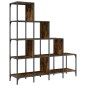 vidaXL Estantería madera ingeniería y metal roble ahumado 122x30x132cm vidaXL Estantería madera ingeniería y metal roble ahumado 122x30x132cm