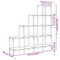 vidaXL Estantería madera ingeniería y metal roble ahumado 122x30x132cm vidaXL Estantería madera ingeniería y metal roble ahumado 122x30x132cm
