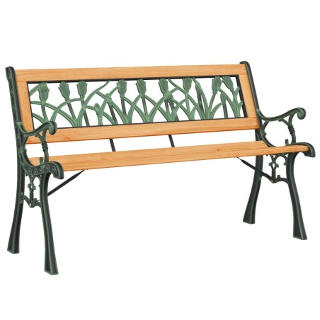 vidaXL Banco de jardín madera maciza abeto y acero 116 cm